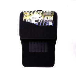 Set De 4 Tapetes Para Carro Negro 1 Pieza