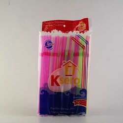 Popote Flexible Neon Neon 50 Pieza