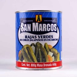 Chile Jalapeño Rajas 800 Gramos