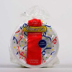 Plato Termico Con Division No. 10 Blan 20 Pieza