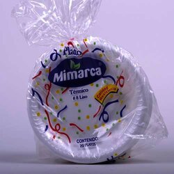 Plato Liso Termico No. 8 Blanco 20 Pieza