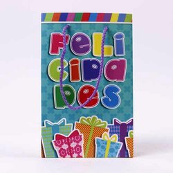 Bolsa Regalo Mediana Felicidades Mod 846 1 Pieza