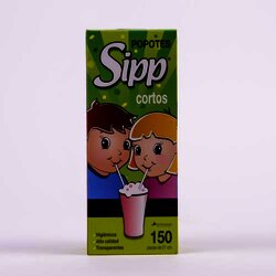 Popote Corto 21 Cm Caja 150 Pieza