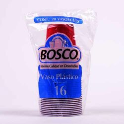 Vaso Desechable Bicolor 16 Oz Rojo 20 Pieza