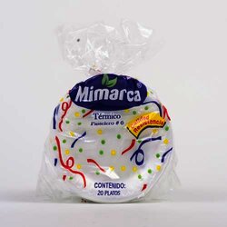 Plato Pastelero Termico No. 6 Blanco 20 Pieza