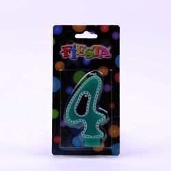 Vela Para Fiesta Numerica No. 4 Varios 1 Pieza