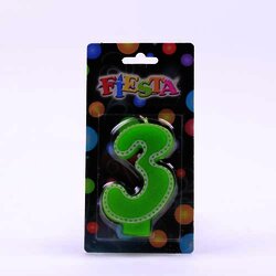 Vela Para Fiesta Numerica No. 3 Varios 1 Pieza
