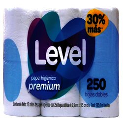 Papel Higienico 250hd Level 12 Rollos Bl 12 Rollo