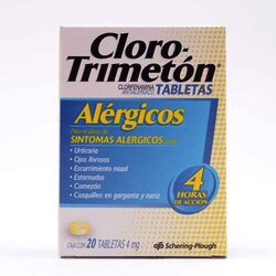 Cloro-Trimeton 20 Tabletas 4 Miligram