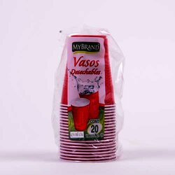 Vaso Desechable 16 Oz Rojo 20 Pieza