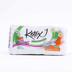 Toalla Alas Manzanilla Anatomica 10 Paquete